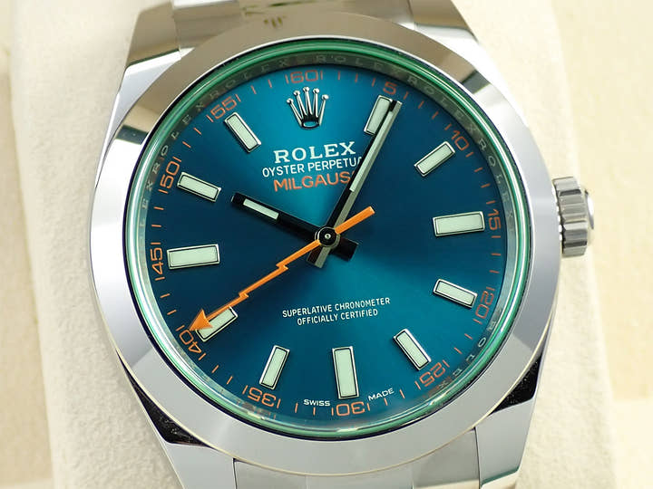 ロレックス ミルガウス Ref.116400GV ステンレススチール Zブルー文字盤