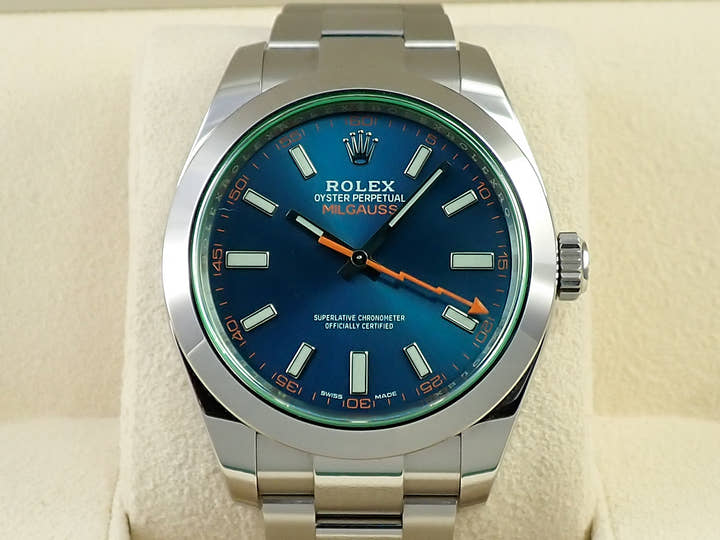ロレックス ミルガウス Ref.116400GV ステンレススチール Zブルー文字盤