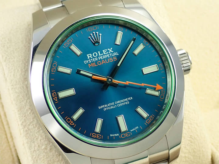 ロレックス ミルガウス Ref.116400GV ステンレススチール Zブルー文字盤