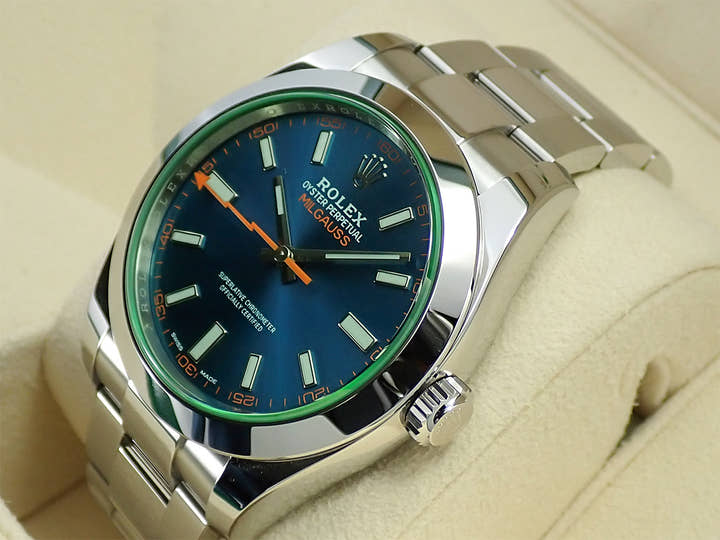 ロレックス ミルガウス Ref.116400GV ステンレススチール Zブルー文字盤