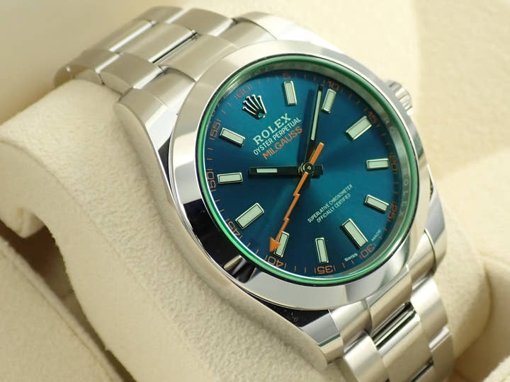 ロレックス ミルガウス Ref.116400GV ステンレススチール Zブルー文字盤