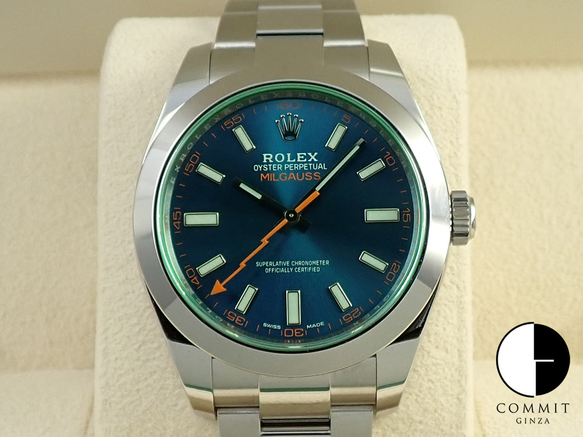 ロレックス ミルガウス Ref.116400GV ステンレススチール Zブルー文字盤