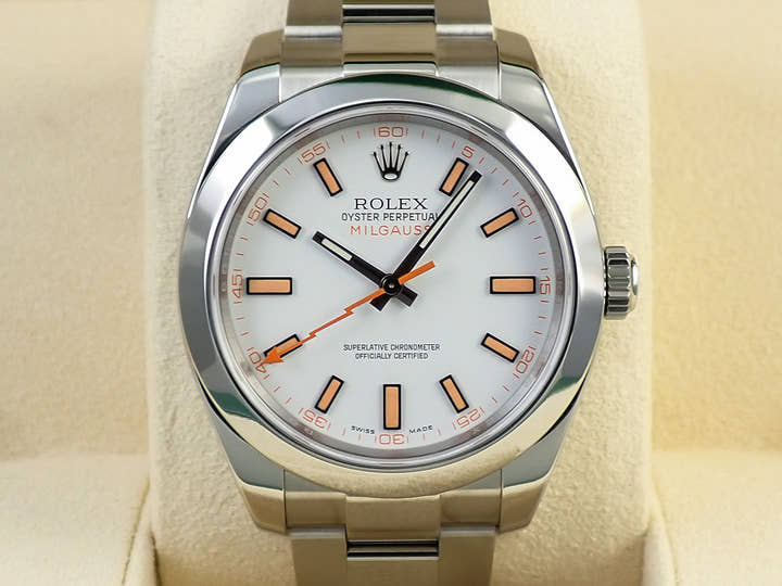 ロレックス ミルガウス Ref.116400 ステンレススチール ホワイト文字盤