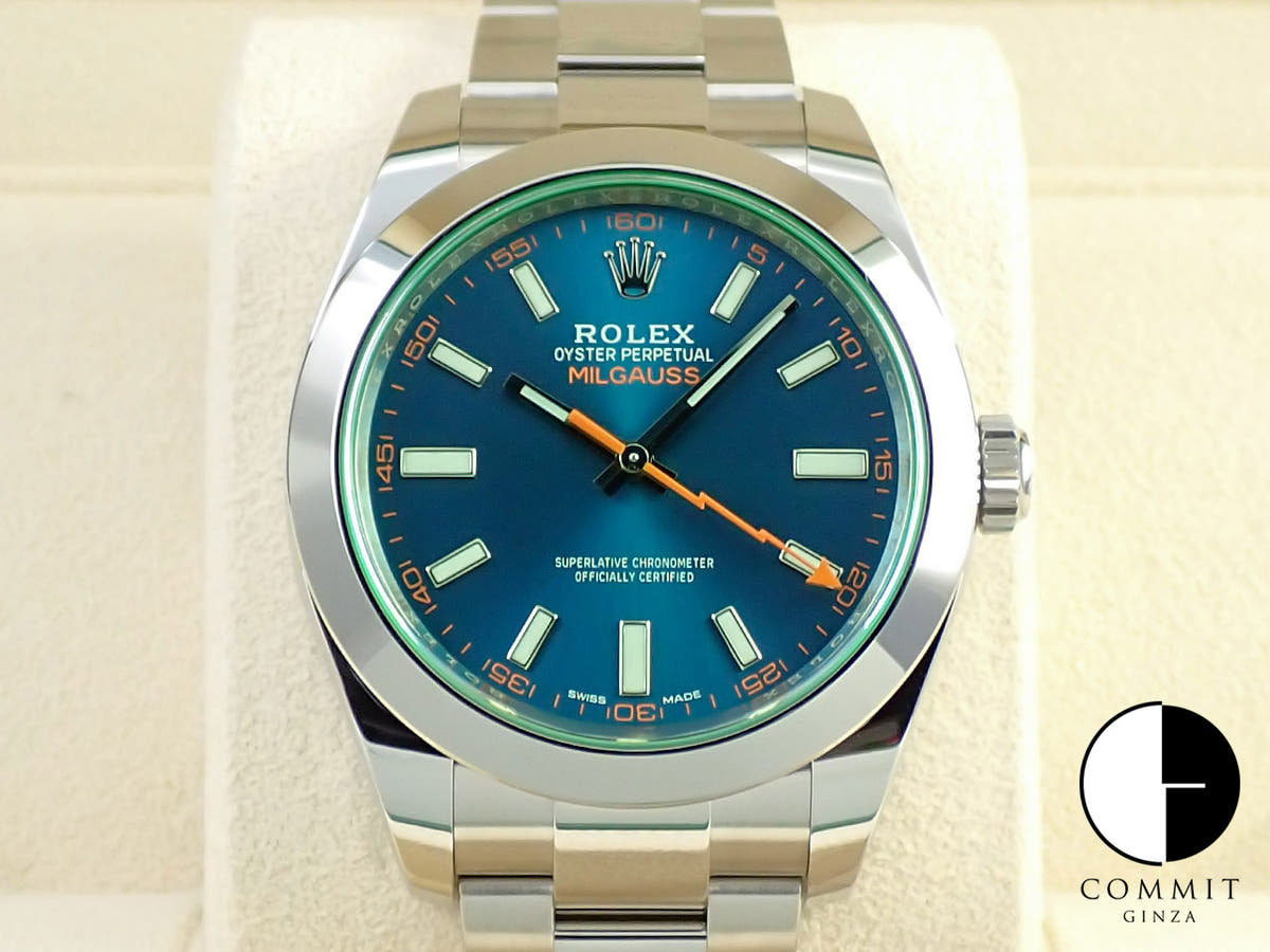 ロレックス ミルガウス Ref.116400GV ステンレススチール Zブルー文字盤