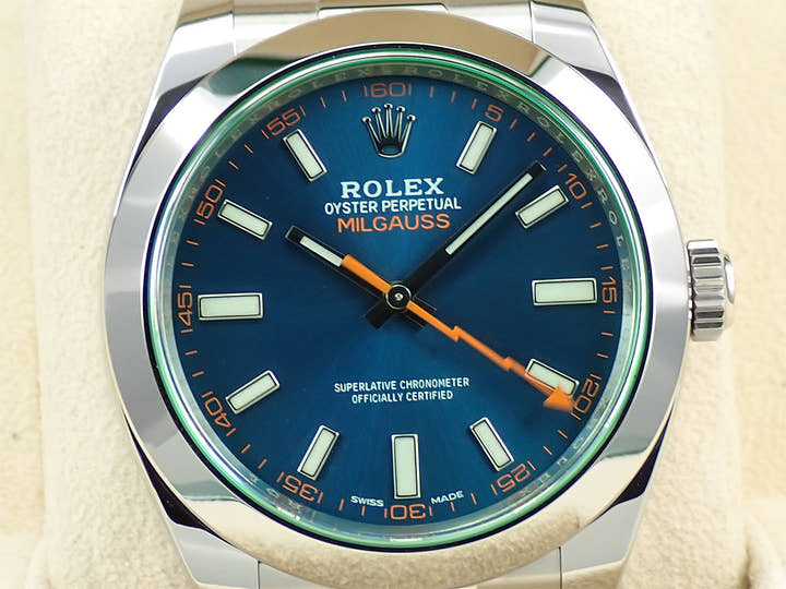 ロレックス ミルガウス Ref.116400GV ステンレススチール Zブルー文字盤