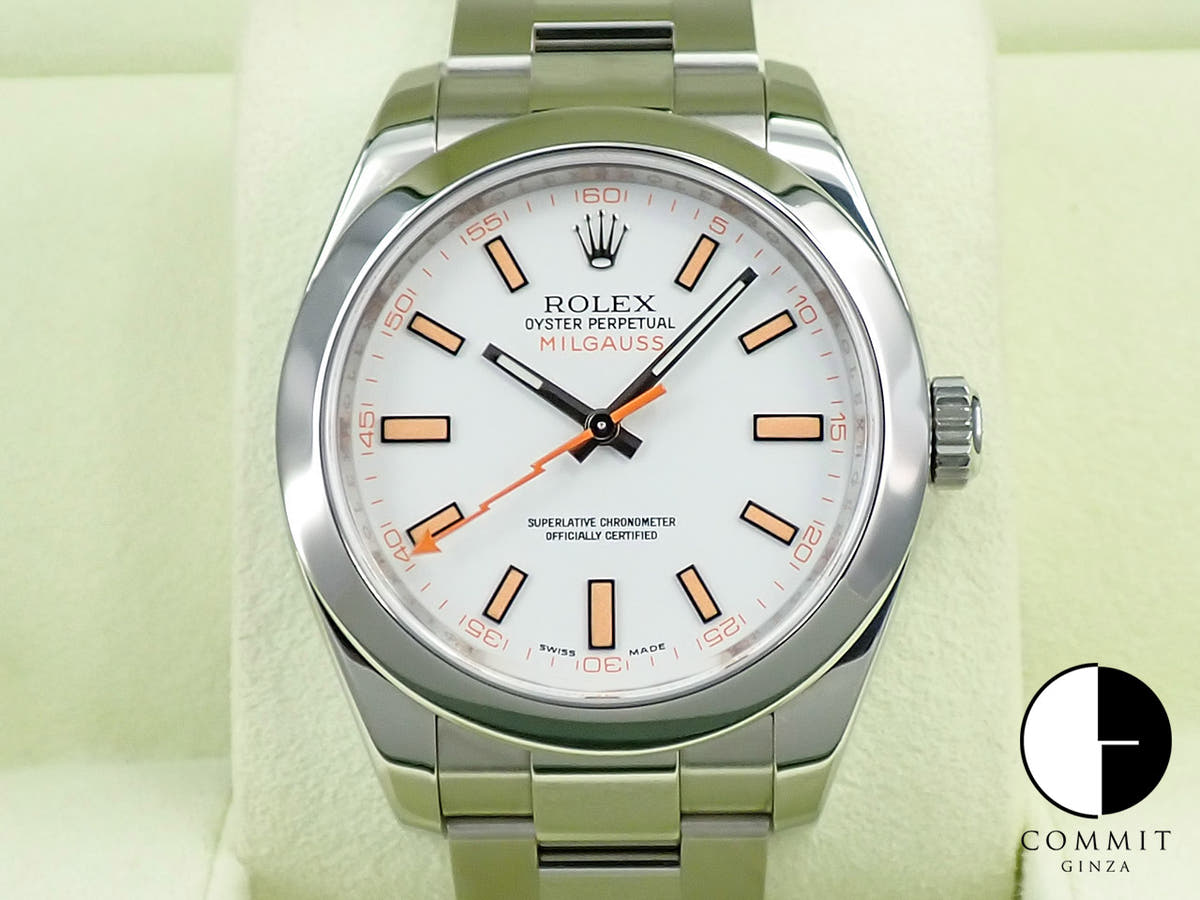 ロレックス ミルガウス Ref.116400 ホワイト文字盤 中古 Y4P2LZMF
