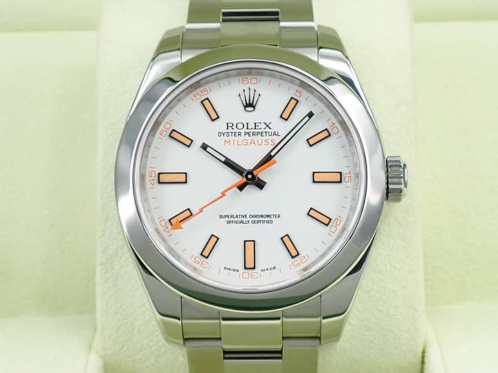 ロレックス ミルガウス Ref.116400 ステンレススチール ホワイト文字盤