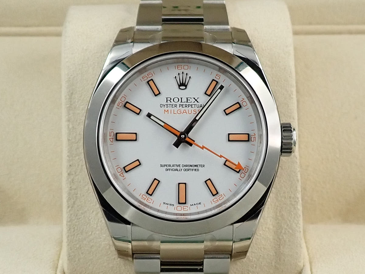ロレックス ミルガウス Ref.116400 ホワイト文字盤 デッドストック XH2FAS5A