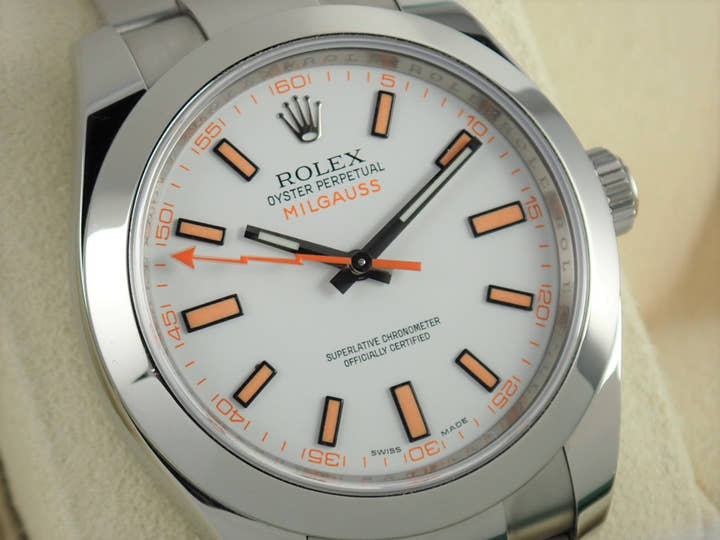 ロレックス ミルガウス Ref.116400 ホワイト文字盤 中古 milgauss-17