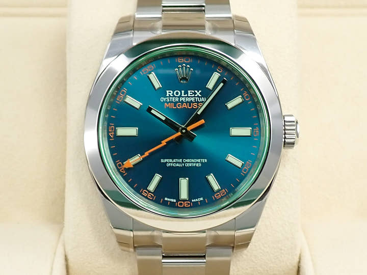 ロレックス ミルガウス Ref.116400GV ステンレススチール Zブルー文字盤