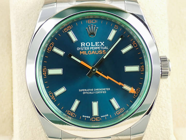 ロレックス ミルガウス Ref.116400GV ステンレススチール Zブルー文字盤