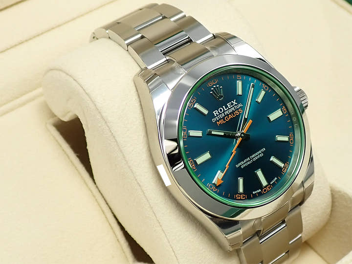ロレックス ミルガウス Ref.116400GV ステンレススチール Zブルー文字盤