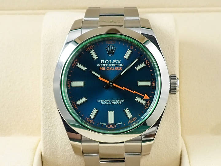 ロレックス ミルガウス Ref.116400GV ステンレススチール Zブルー文字盤