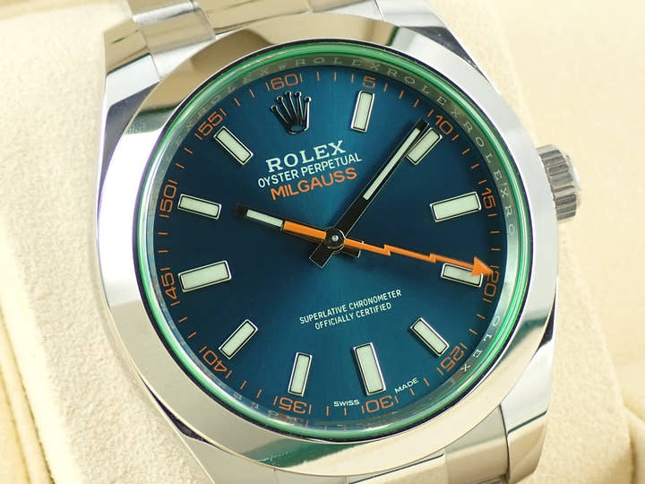 ロレックス ミルガウス Ref.116400GV ステンレススチール Zブルー文字盤
