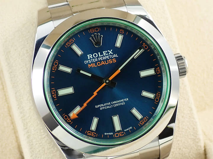 ロレックス ミルガウス Ref.116400GV ステンレススチール Zブルー文字盤