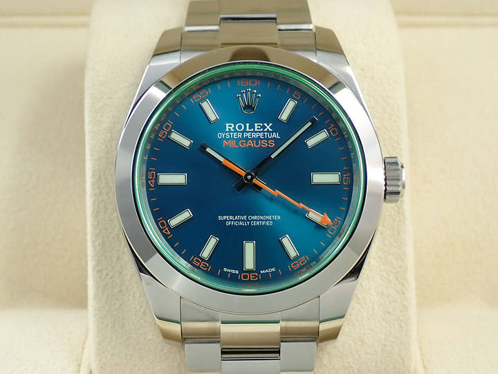 ロレックス ミルガウス Ref.116400GV ステンレススチール Zブルー文字盤