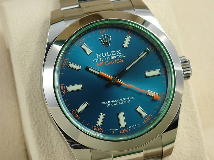 ロレックス ミルガウス Ref.116400GV ステンレススチール Zブルー文字盤
