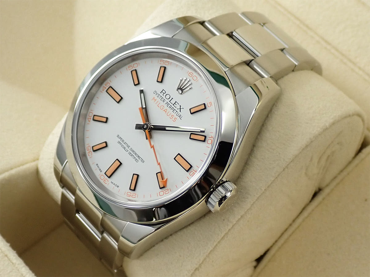 ロレックス ミルガウス Ref.116400 ホワイト文字盤 美品 W0TPA38P