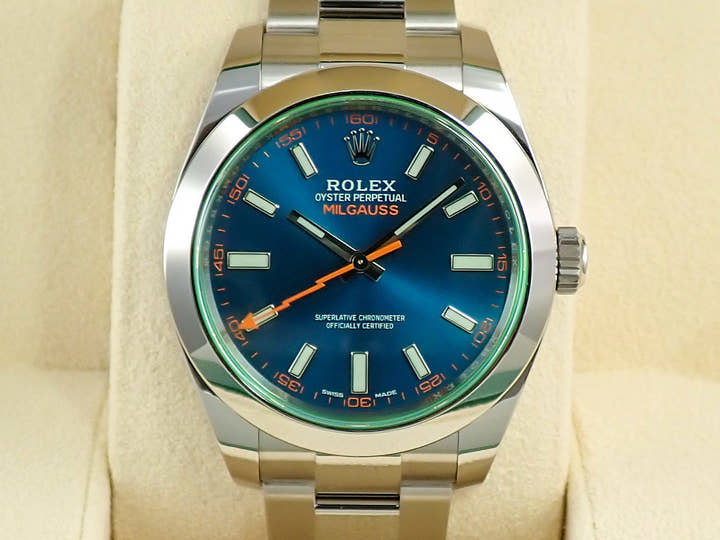 ロレックス ミルガウス Ref.116400GV ステンレススチール Zブルー文字盤