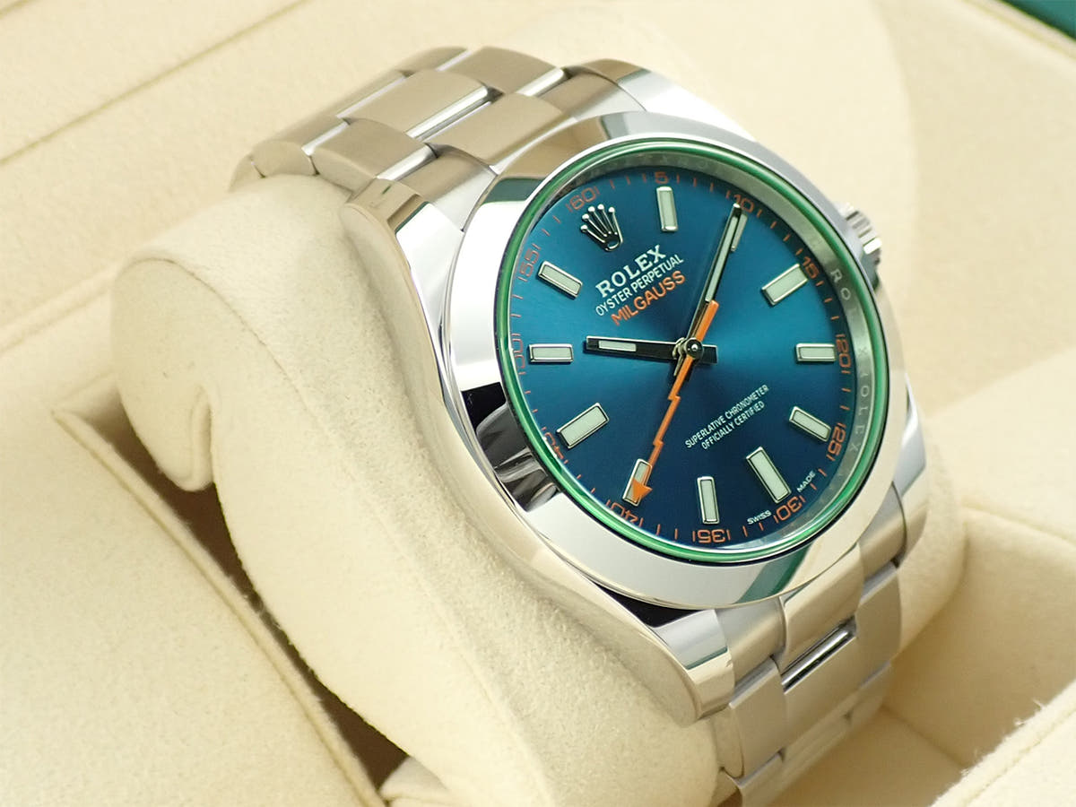 ロレックス ミルガウス Ref.116400GV Zブルー文字盤 中古 3XXX19JX