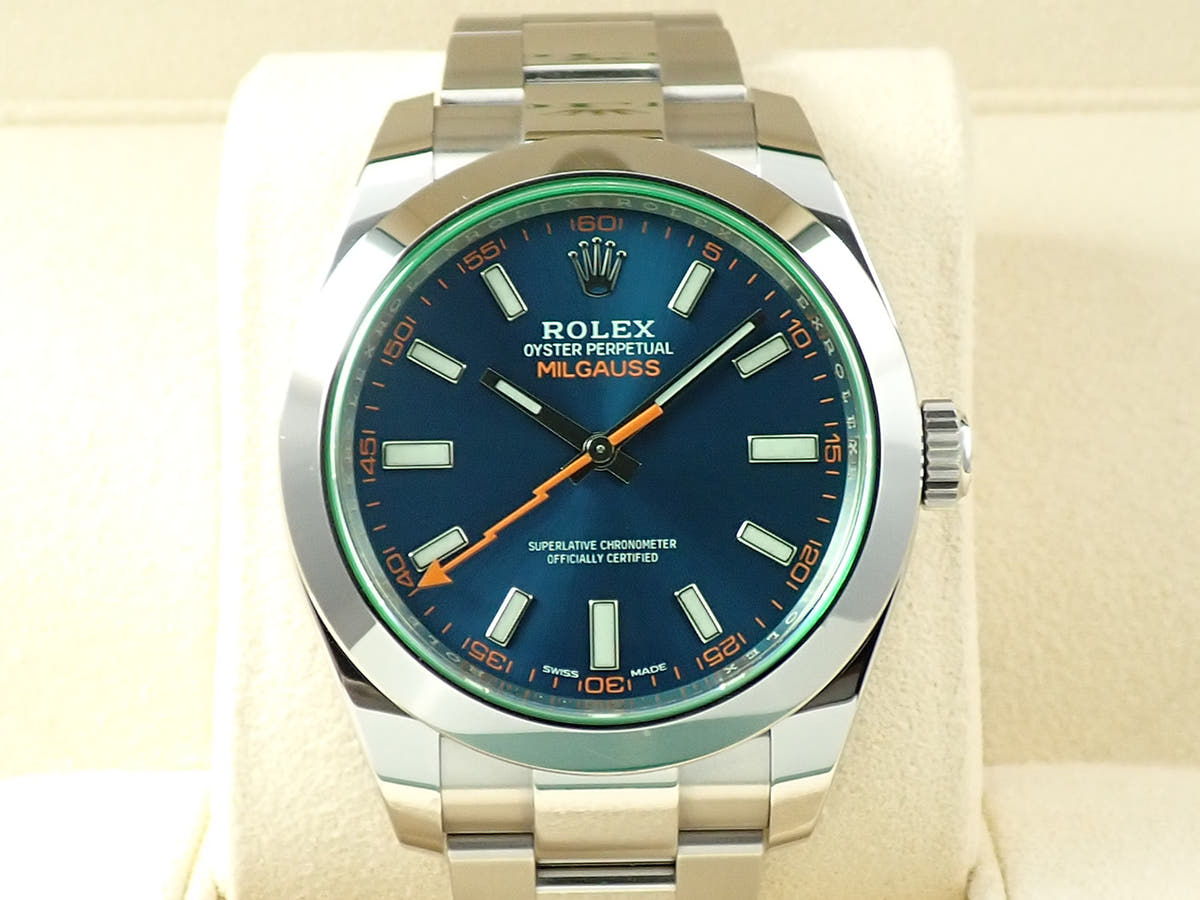 ロレックス ミルガウス Ref.116400GV Zブルー文字盤 中古 3XXX19JX