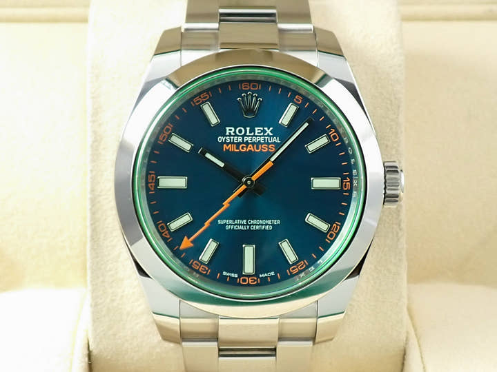 ロレックス ミルガウス Ref.116400GV ステンレススチール Zブルー文字盤