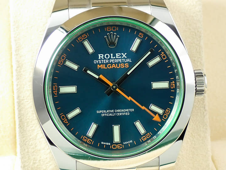 ロレックス ミルガウス Ref.116400GV ステンレススチール Zブルー文字盤