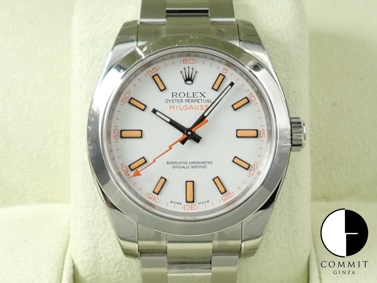 ロレックス ミルガウス Ref.116400 ステンレススチール ホワイト文字盤