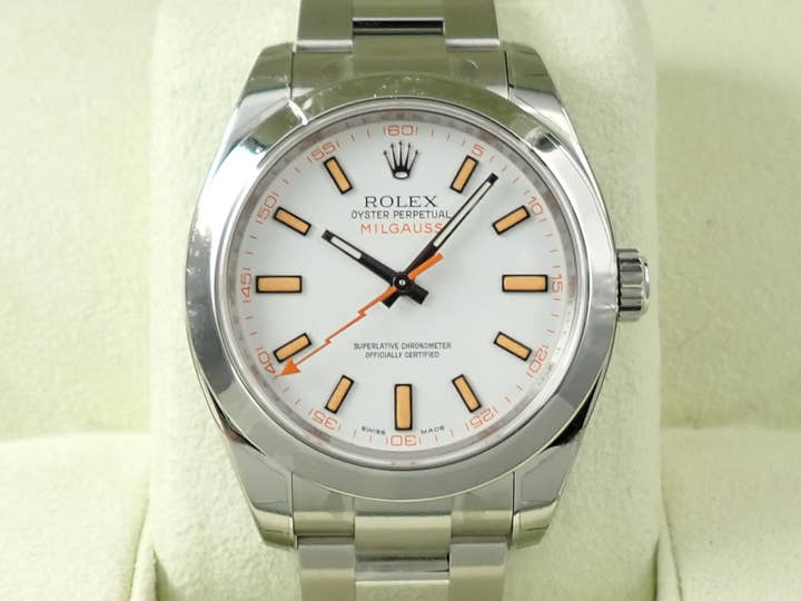 ロレックス ミルガウス Ref.116400 ステンレススチール ホワイト文字盤