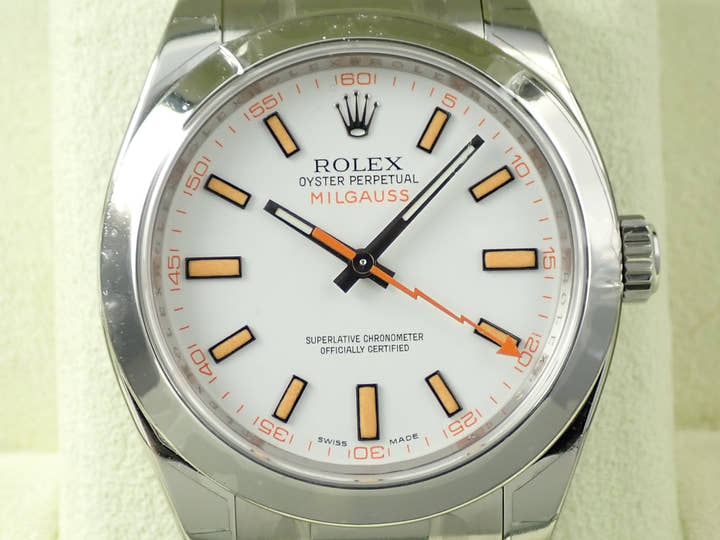 ロレックス ミルガウス Ref.116400 ステンレススチール ホワイト文字盤