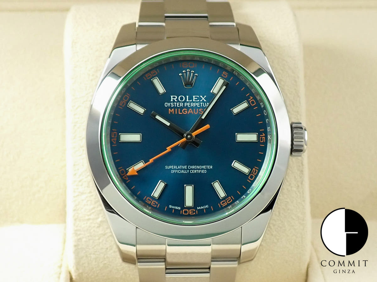 ロレックス ミルガウス Ref.116400GV Zブルー文字盤 美品 2W258085