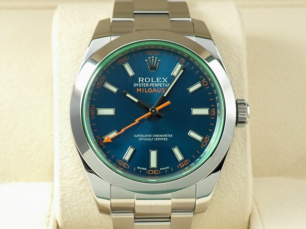 ロレックス ミルガウス Ref.116400GV Zブルー文字盤 美品 2W258085