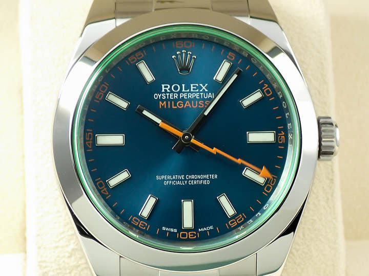 ロレックス ミルガウス Ref.116400GV ステンレススチール Zブルー文字盤