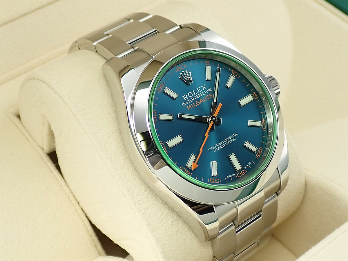 ロレックス ミルガウス Ref.116400GV Zブルー文字盤 美品 2W258085