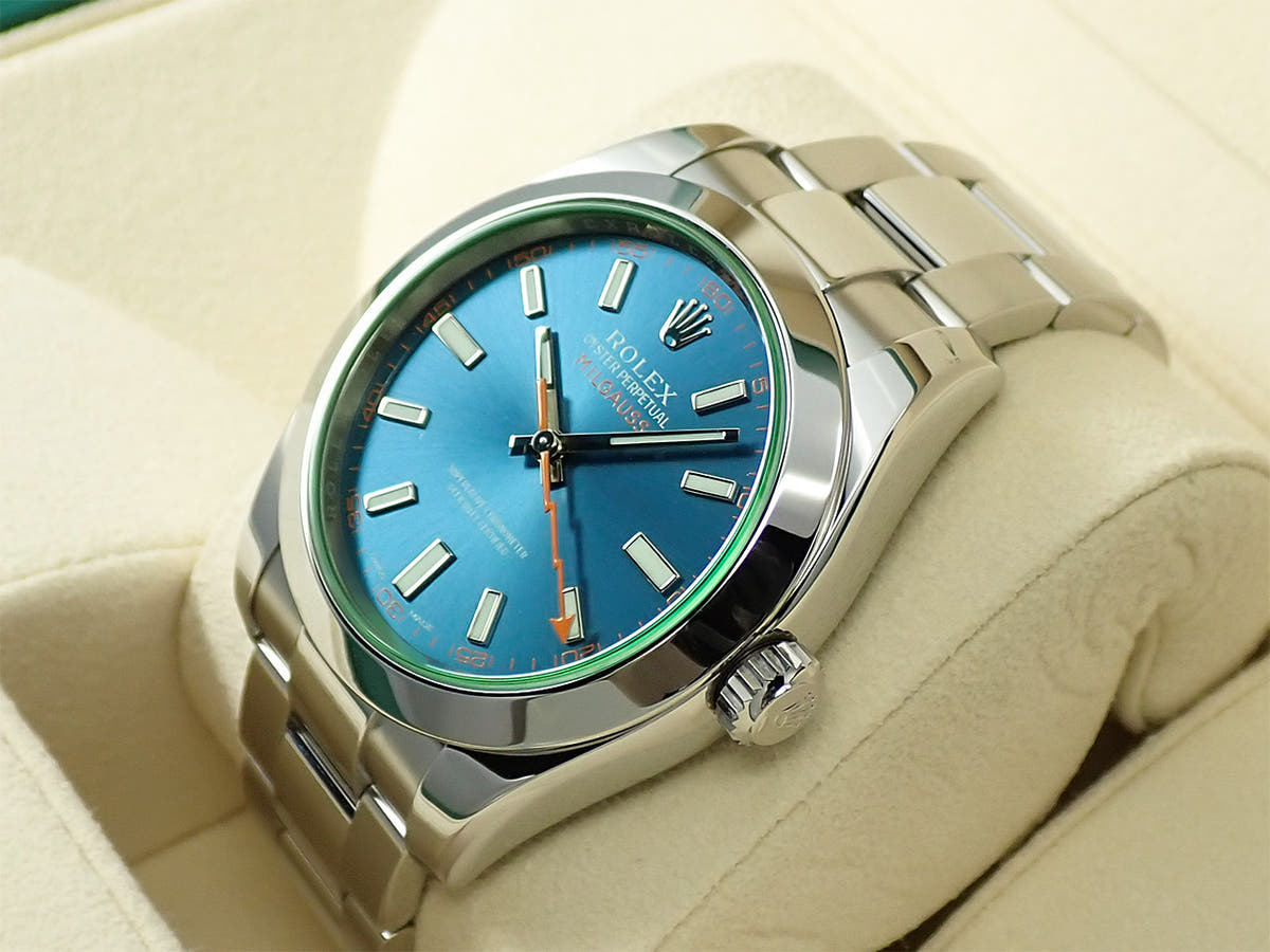 ロレックス ミルガウス Ref.116400GV Zブルー文字盤 美品 2W258085
