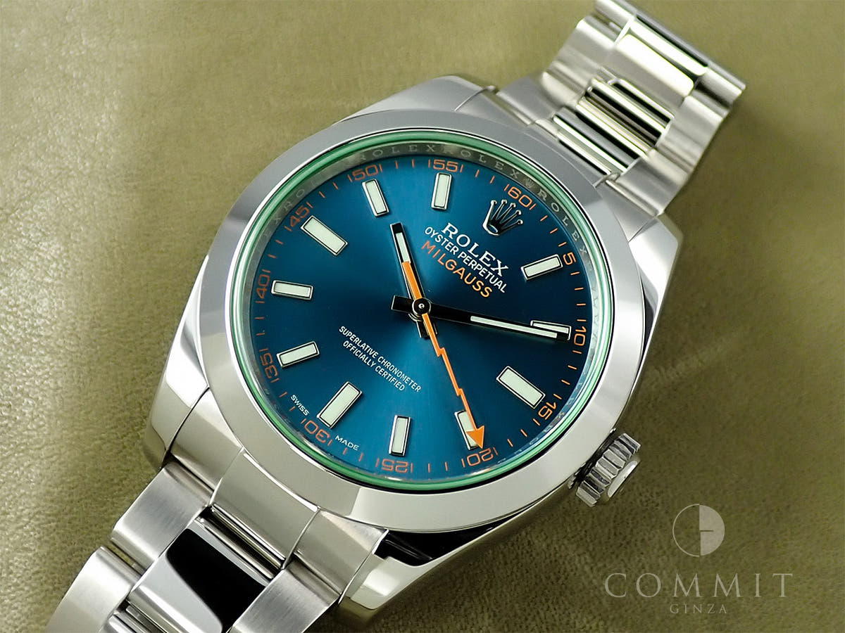 ロレックス ミルガウス Ref.116400GV Zブルー文字盤 美品 2W258085