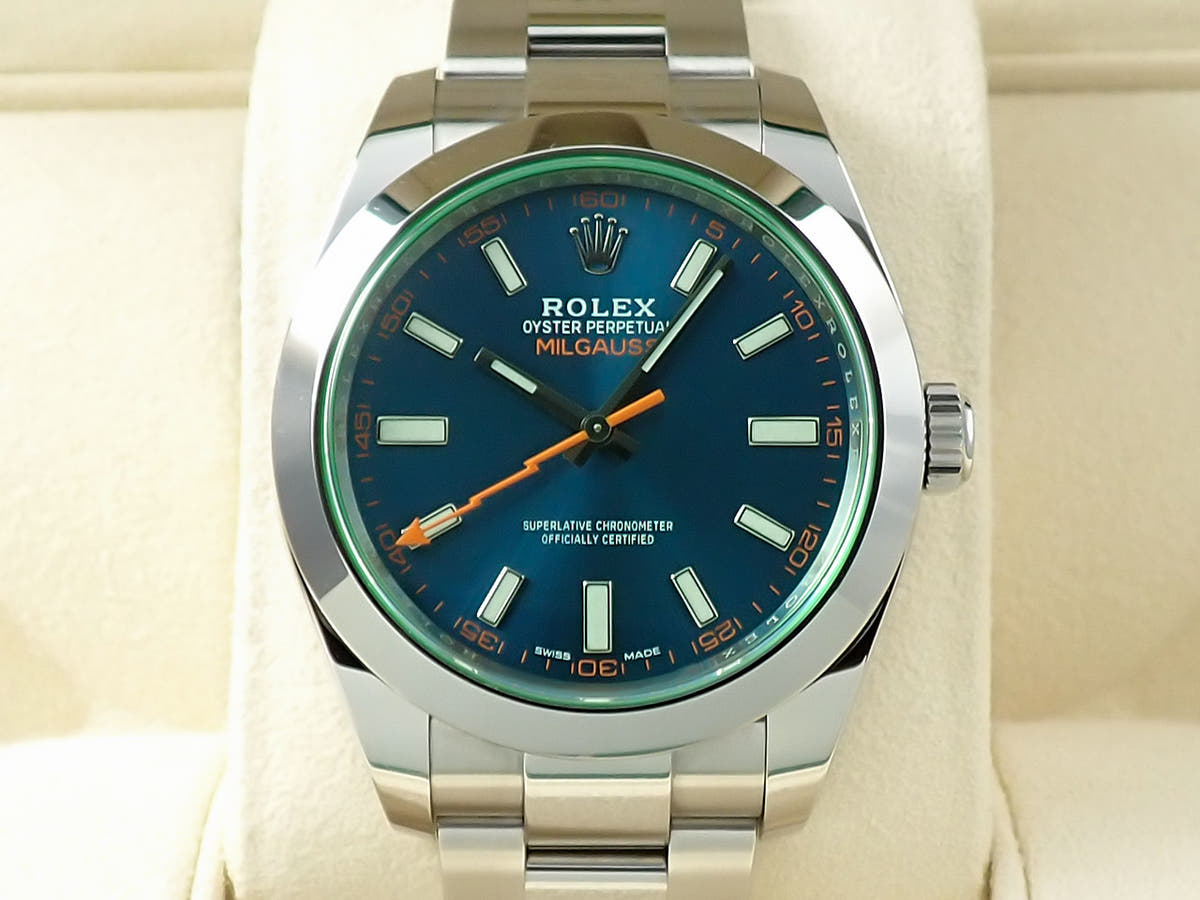 ロレックス ミルガウス Ref.116400GV Zブルー文字盤 中古 LZ8LTCFC