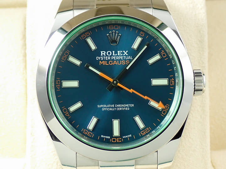 ロレックス ミルガウス Ref.116400GV ステンレススチール Zブルー文字盤