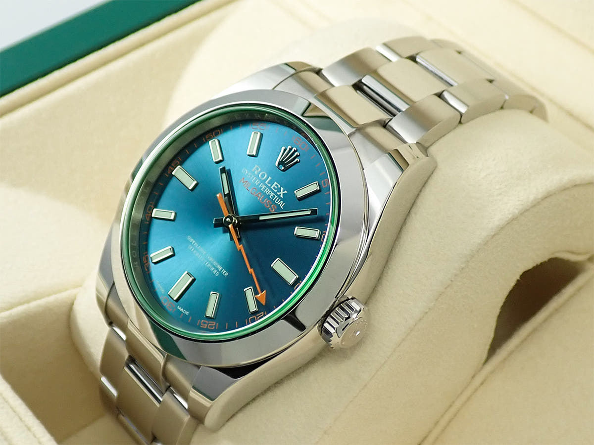 ロレックス ミルガウス Ref.116400GV Zブルー文字盤 中古 LZ8LTCFC