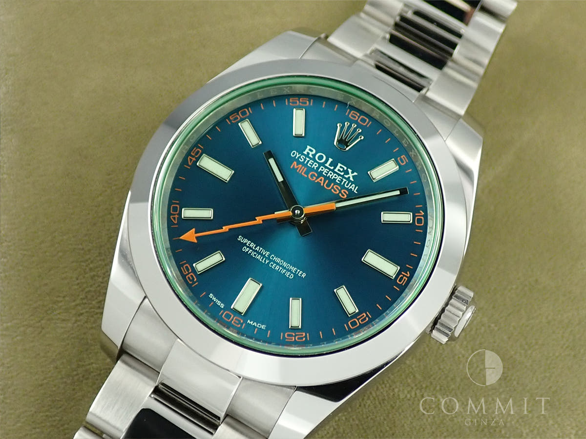 ロレックス ミルガウス Ref.116400GV Zブルー文字盤 中古 T8334695