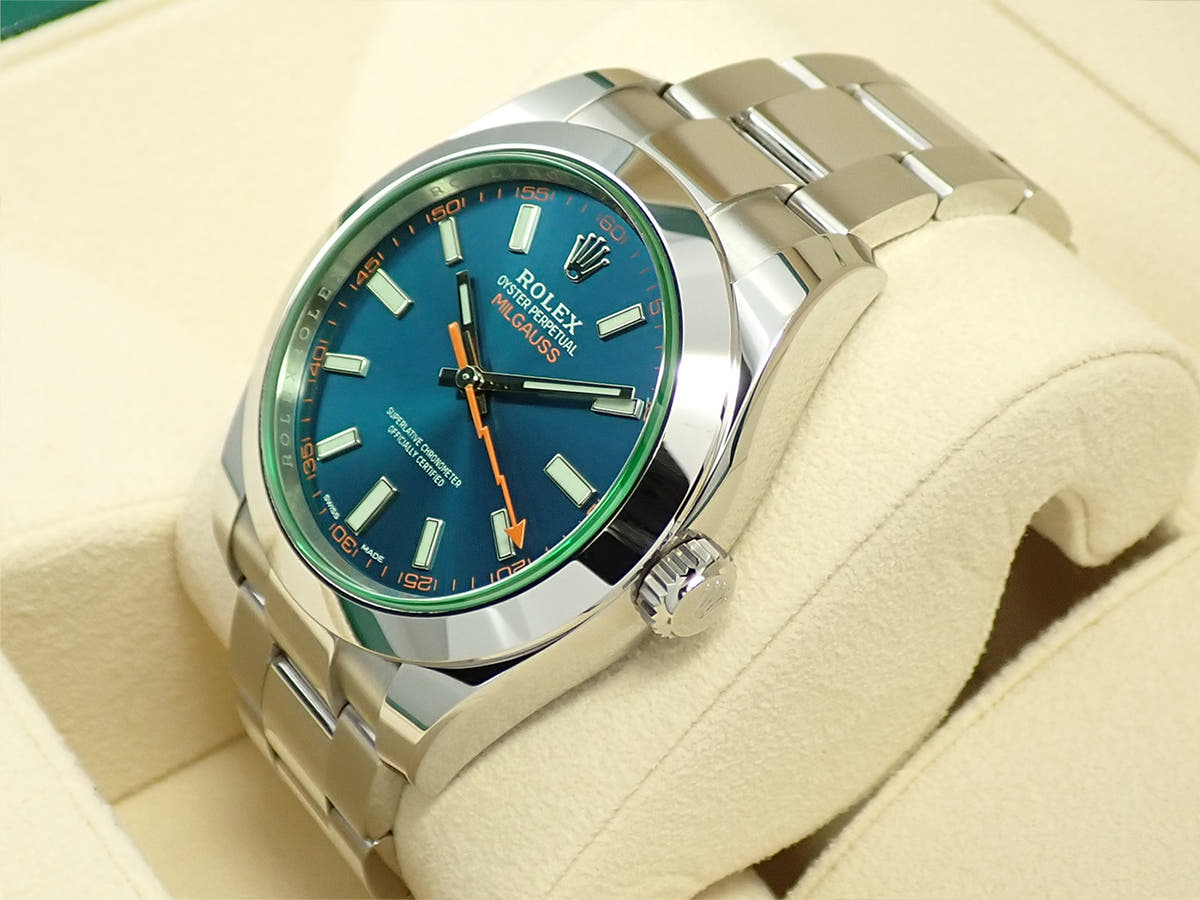 ロレックス ミルガウス Ref.116400GV Zブルー文字盤 中古 T8334695