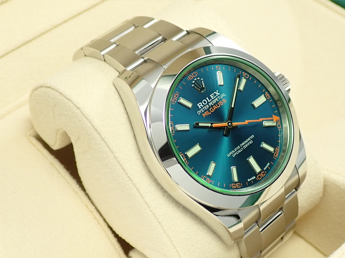 ロレックス ミルガウス Ref.116400GV Zブルー文字盤 中古 T8334695