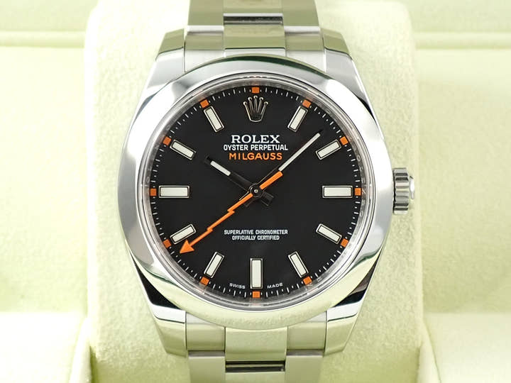 ロレックス ミルガウス Ref.116400 ステンレススチール ブラック文字盤