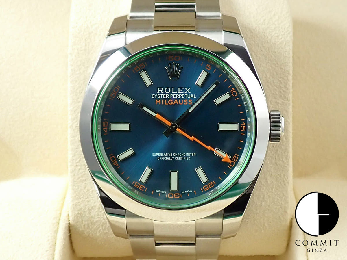 ロレックス ミルガウス Ref.116400GV Zブルー文字盤 中古 28PXCUTU