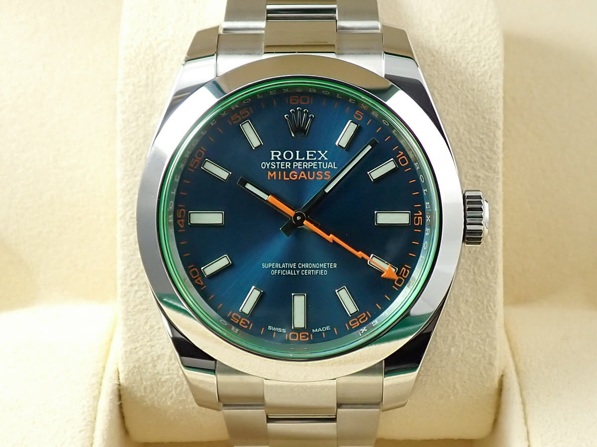 ロレックス ミルガウス Ref.116400GV Zブルー文字盤 中古 28PXCUTU