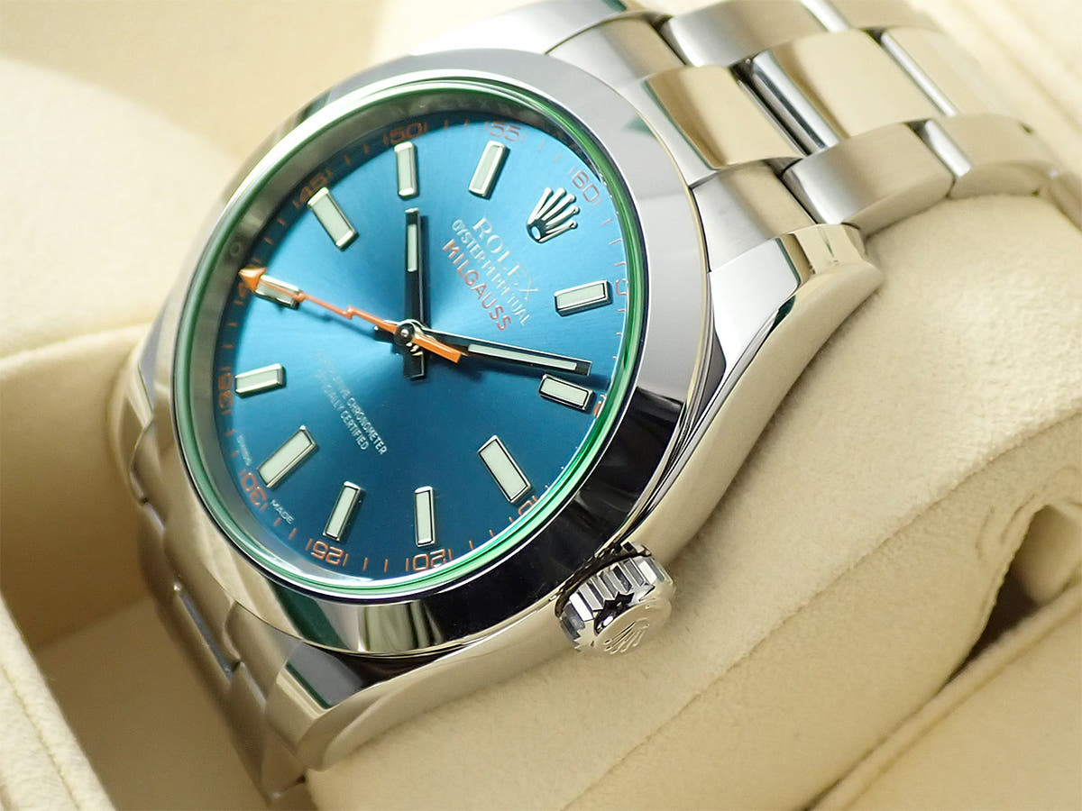 ロレックス ミルガウス Ref.116400GV Zブルー文字盤 中古 28PXCUTU