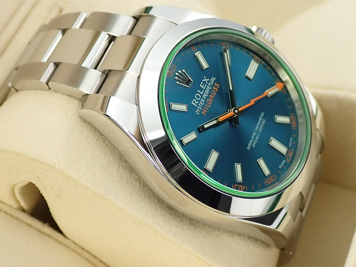 ロレックス ミルガウス Ref.116400GV Zブルー文字盤 中古 28PXCUTU