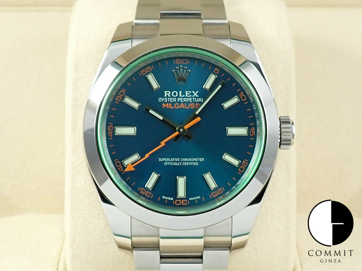 ロレックス ミルガウス Ref.116400GV Zブルー文字盤 中古 0W6C99JY