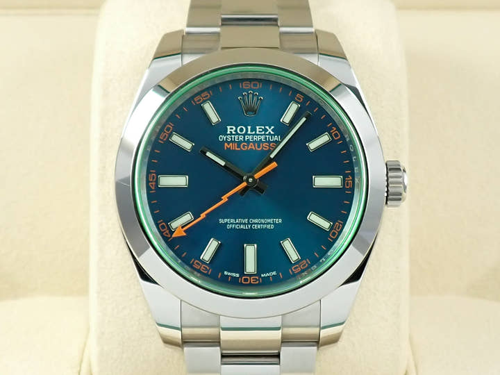 ロレックス ミルガウス Ref.116400GV ステンレススチール Zブルー文字盤