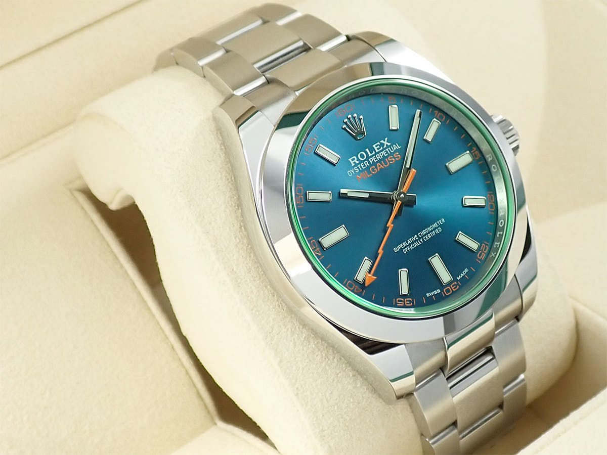ロレックス ミルガウス Ref.116400GV Zブルー文字盤 中古 0W6C99JY